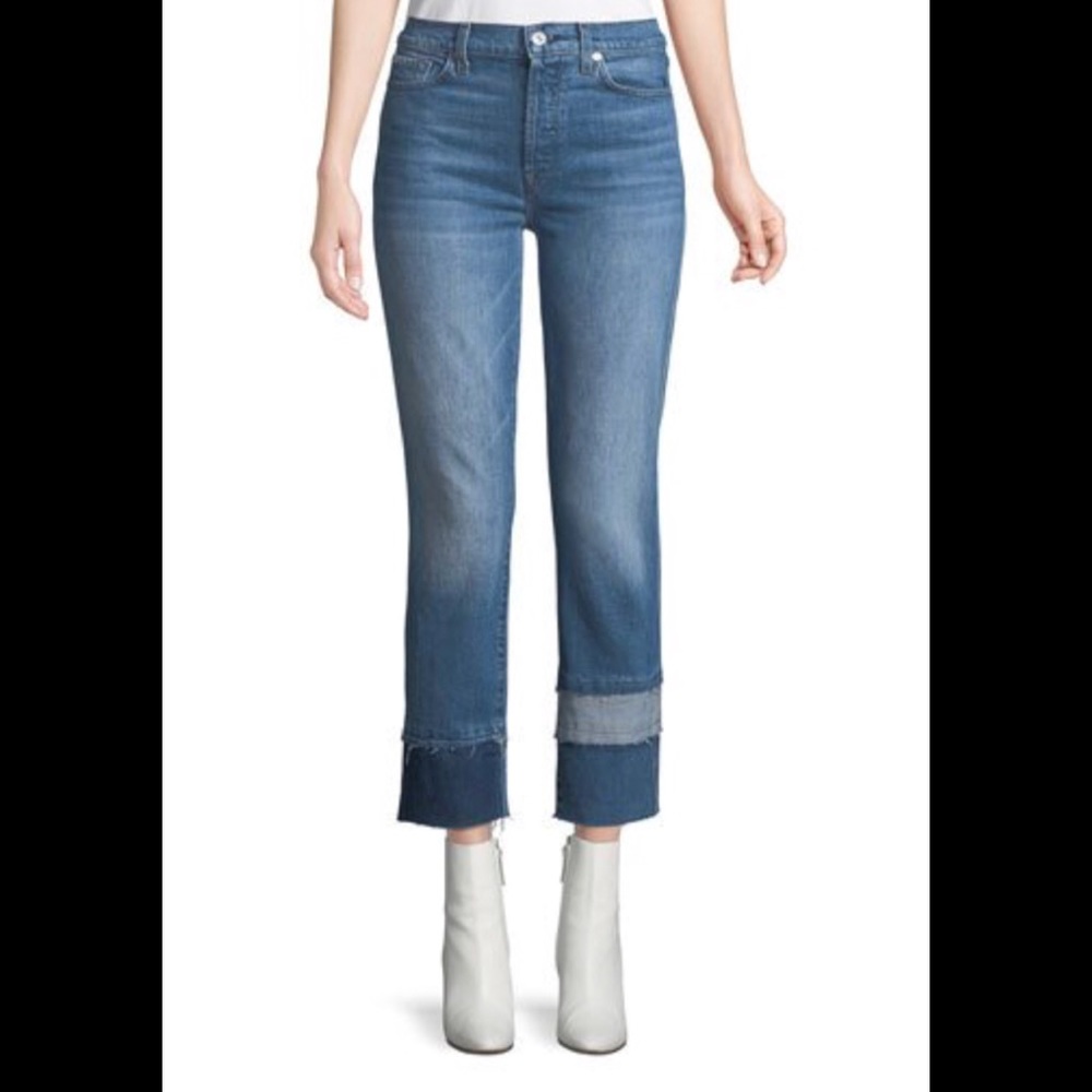 7 for all mankind Edie Cropped Straight-Leg Jeans